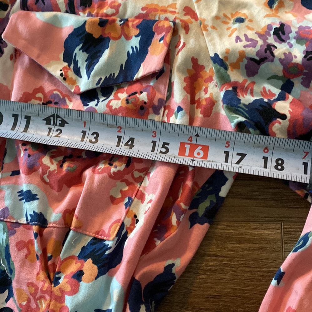 Zara Blogger favorite pink floral tie waist midi dress size S retro shirt dress - Picture 6 of 9